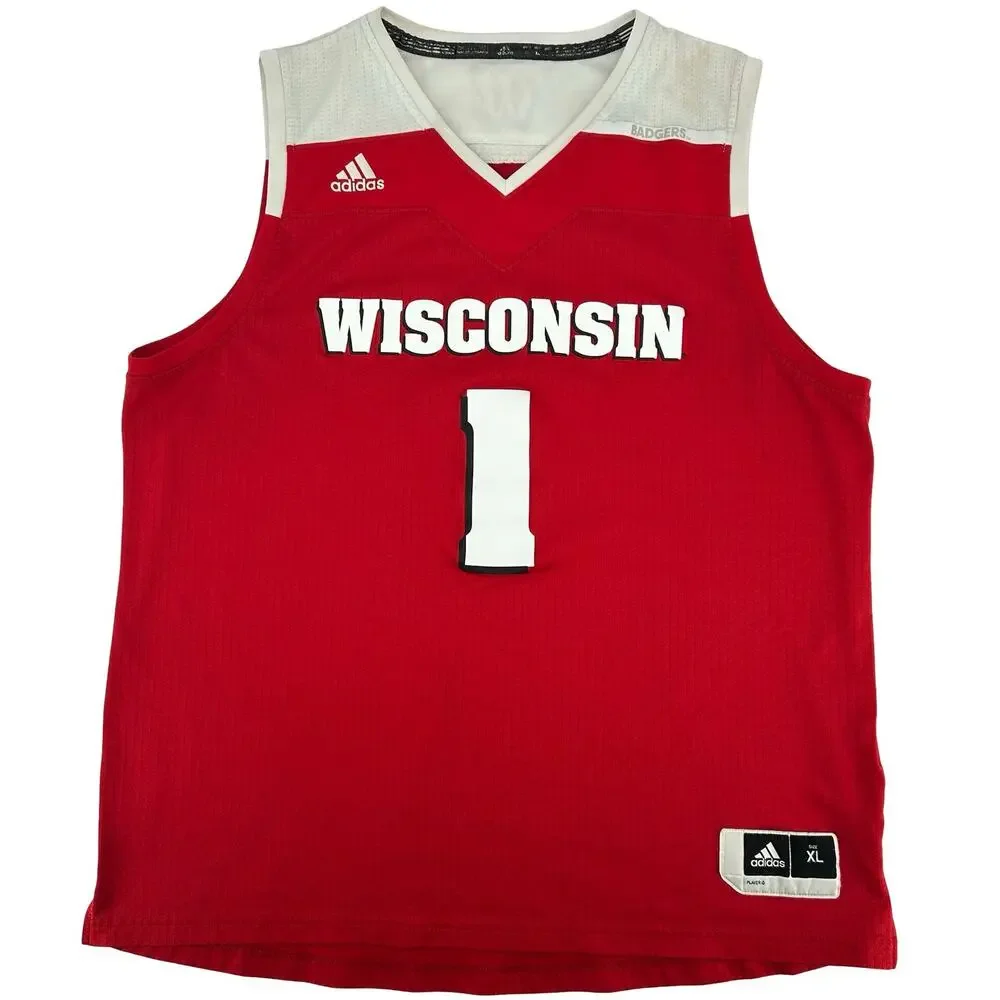 Adidas Men's Wisconsin Badgers #1 Red Authentic Swingman Jersey size XL